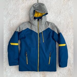 Obermeyer Fleet Insulated Ski Jacket In Blue And Gray (SKU418)